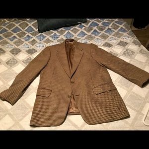 44R Tan/ brown houndstooth Alen Flusser Sport coat